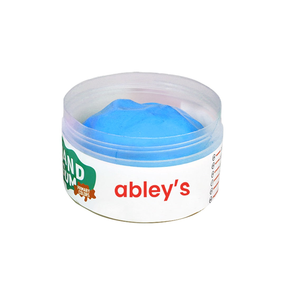 Ableys blue hand exercise putty in clear plastic jar for grip strengthening and hand therapy