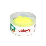 Ableys neon yellow hand exercise putty in clear round tub for grip therapy and finger strengthening