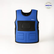 Ableys blue padded sensory weighted vest for kids with front pockets breathable mesh panel and adjustable fit