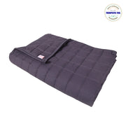 Ableys dark gray quilted weighted blanket for kids folded showing stitched grid texture and calming therapeutic design