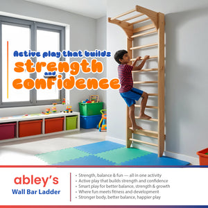 Wooden Wall Bar Ladder – Wooden Stall Bars for Home Gym, Physiotherapy, Stretching & Strength Training