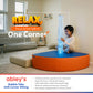 A calming sensory bubble tube integrated into a soft-padded corner seat for interactive visual and tactile stimulation.
