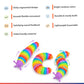 Abley's Clicky Slug Fidget Rainbow | Flexible Articulated Design 1 Piece