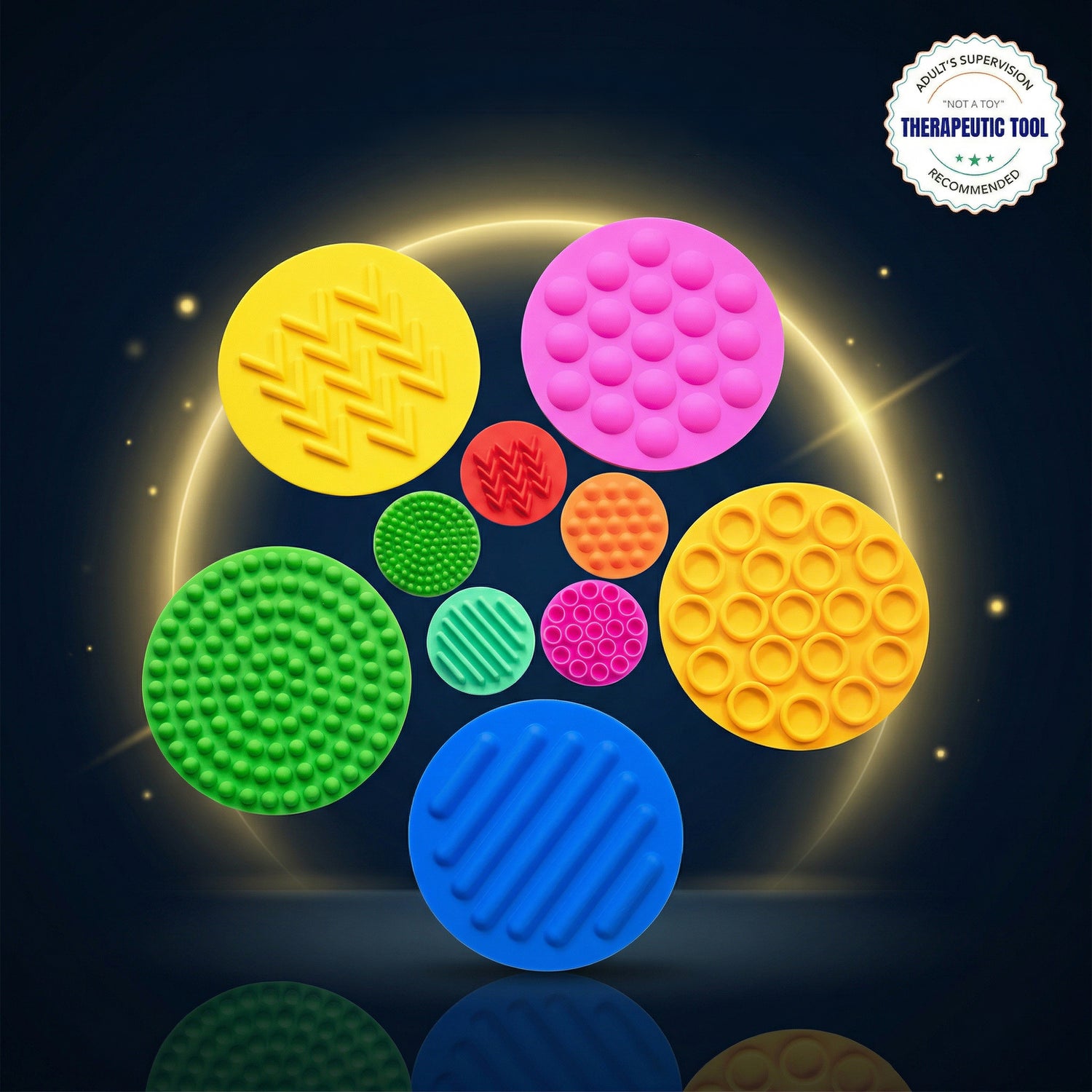 Abley's Round Sensory Floor Mats | 10-Piece Set for Tactile Input