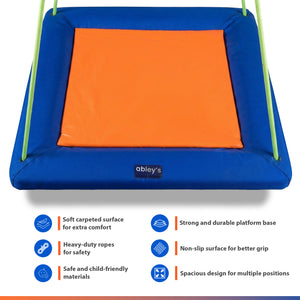 Abley’s Premium Padded Platform Swing with Soft Carpet Inlay for Indoor and Outdoor Sensory Play