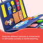 Montessori Busy Board for Toddlers, 4 Pages Educational Sensory Activity Book for Fine Motor Skills and Life Skills
