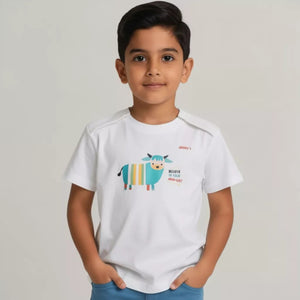 Adaptive Shoulder-Open Half Sleeve T-Shirt for Kids | Soft Sensory-Friendly Cotton