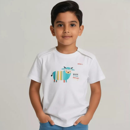 Adaptive Shoulder-Open Half Sleeve T-Shirt for Kids | Soft Sensory-Friendly Cotton
