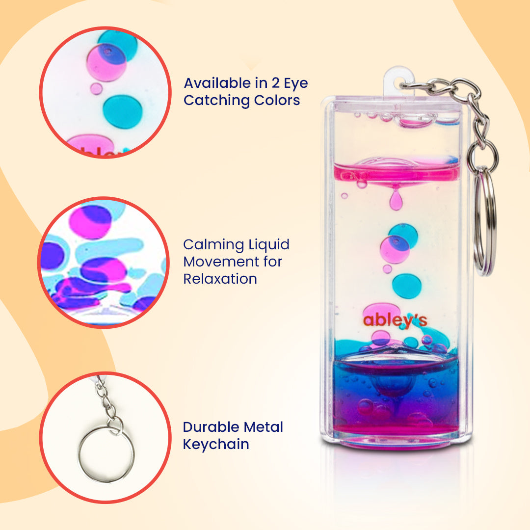 Keychain Motion Sensor Liquid Motion Bubbler Keychain | Visual Calm & Focus Support Toy