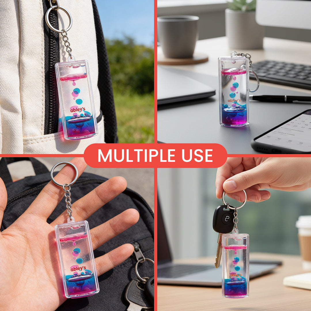 Keychain Motion Sensor Liquid Motion Bubbler Keychain | Visual Calm & Focus Support Toy