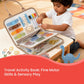 Montessori Busy Board for Toddlers, 4 Pages Educational Sensory Activity Book for Fine Motor Skills and Life Skills