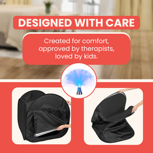 Abley's Light-Up Sensory Play Tent for Children | Fiber Optic Calming Den for Focus & Relaxation