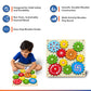 Interactive Gear Board for Kids – Wooden Spinning Gear Toy with 11 Colorful Gears & Easy-Grip Knobs (28 x 28 cm)