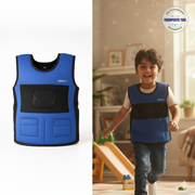 Abley's Weighted Compression Vest for Kids | 2lb and 3lb Removable Weights | Deep Pressure Sensory Vest for Autism ADHD | Blue
