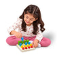 Geometrical Peg Board for Kids – Wooden Graded Height Sorting Board with 16 Cylinders, Rectangles, Triangles & Square Prisms (20 x 19 cm)