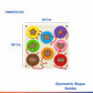Geometric Shape Holder Board for Kids – Wooden Lacing Toys with 8 Corded Shape Discs for Matching & Fine Motor Play (28 x 28 cm)