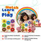 Geometric Shape Holder Board for Kids – Wooden Lacing Toys with 8 Corded Shape Discs for Matching & Fine Motor Play (28 x 28 cm)