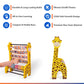 Giraffe Abacus Toys for Kids – Wooden Alphabet, Picture & Number Learning Frame with Rotating Blocks (22.5 x 30 x 11.5 cm)