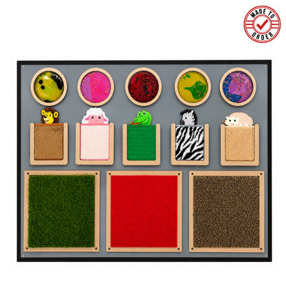 Sensory Texture Board – Giant Wall-Mounted Tactile Panel with Squishy Gel Pads and Multi-Texture Animal Patches