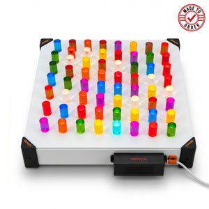 LED Light Peg Board for Visual Play and Learning with 64 pegs