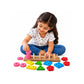 Wooden Shape Stacker Toys for Kids – 5 Color Geometric Stacking & Sorting Board for Early Learning (34 x 6 cm)