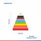Rainbow Square Stacker Pyramid with 10 Colorful Stacking Plates & Center Peg for Color and Size Learning (10.5 x 15.5 cm)| Wooden Toys for Kids