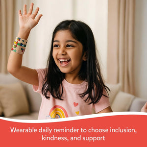 Colorful Puzzle Pattern Stretch Bracelet for Kids – Soft & Lightweight Wristband