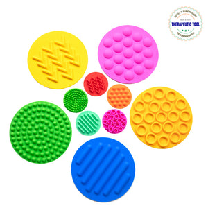 Abley's Round Sensory Floor Mats | 10-Piece Set for Tactile Input