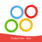 Sensory Silicone Stretchy Bracelets, 4-Pack of Multi-Color Textured Rings for Fidgeting & Chewing