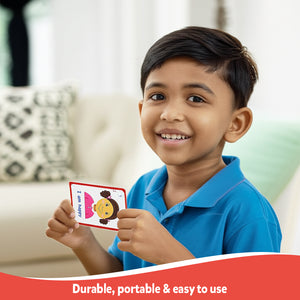 Visual Communication Cards for Kids – 32 Durable Flashcards with Keyring for Expressing Needs & Emotions