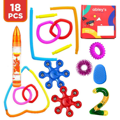 Abley's Fidget Box Mega Toolkit | 18-Piece Comprehensive Sensory Kit