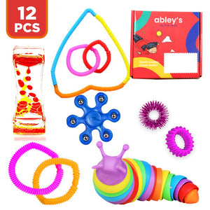 Abley's Fidget Box, Favourites Assortment | 12-Piece Calming Sensory Kit