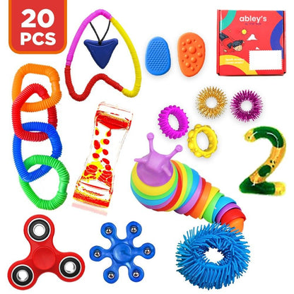Abley's Fidget Box Mega Toolkit | 20-Piece Comprehensive Sensory Kit