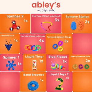 Abley's Fidget Box Mega Toolkit | 20-Piece Comprehensive Sensory Kit