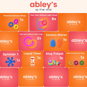 Abley's Fidget Box, Essentials Collection | 14-Piece Tactile Fidgets