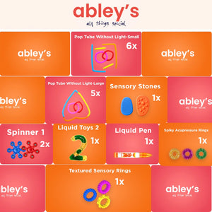 Abley's Fidget Box, Mega Toolkit | 18-Piece Comprehensive Sensory Kit