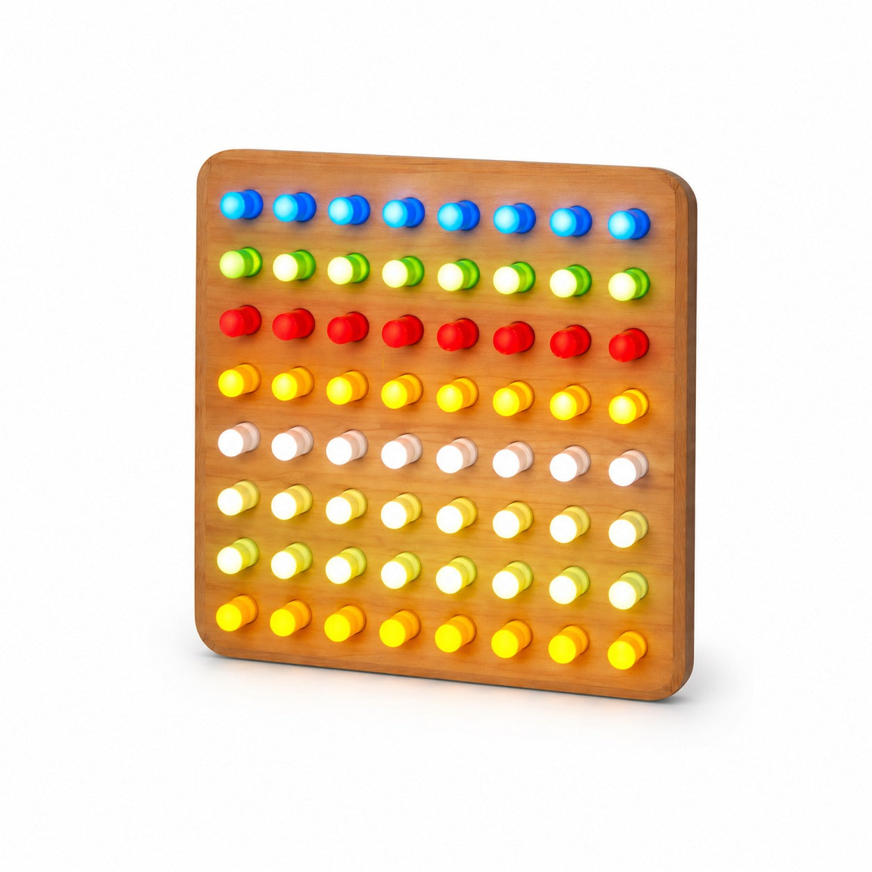 LED Light Peg Board for Visual Play and Learning with 64 pegs