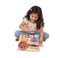 Wooden Musical Toy Activity Board for Toddlers – 8-Note Xylophone, Bead Counter, Spinning Bead Wheel & Slider Panel (28 x 28 cm)