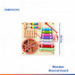 Wooden Musical Toy Activity Board for Toddlers – 8-Note Xylophone, Bead Counter, Spinning Bead Wheel & Slider Panel (28 x 28 cm)