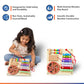 Wooden Musical Toy Activity Board for Toddlers – 8-Note Xylophone, Bead Counter, Spinning Bead Wheel & Slider Panel (28 x 28 cm)