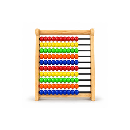 Wooden Abacus Toy for Kids – 10 Row Colorful Bead Counting Frame for Early Math Learning (26 x 36 cm)