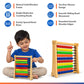 Wooden Abacus Toy for Kids – 10 Row Colorful Bead Counting Frame for Early Math Learning (26 x 36 cm)