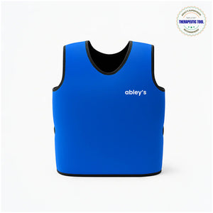 Ableys blue compression vest for sensory needs with soft neoprene design for calming pressure