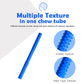 Ableys blue dual-textured chew tube for sensory needs showing dotted and ribbed textures for oral sensory regulation