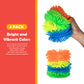 Ableys bright 4 pack of fuzzy sensory bracelets for kids in blue green yellow and orange held and stacked