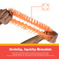 Ableys orange stretchy squishy fuzzy sensory bracelets for kids being pulled and stretched