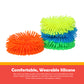 Ableys colorful silicone bracelet stack in orange green blue yellow fuzzy sensory bracelets for kids tactile toy