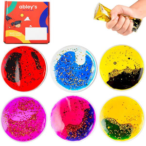 Abley's Liquid Fidgets Glitter Swirl Visual Tool 6-Pack Multicolour