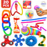 Ableys 20 piece sensory fidget box for kids with colorful spinners squishy balls stretchy tubes and tactile toys