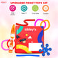 Ableys sensory fidget box for kids with red box, liquid motion rocket, pop tubes, blue spinner and noodle toy